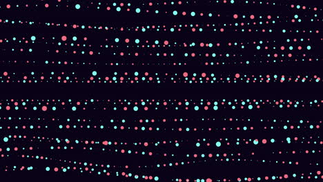 levendig rood en blauw punt zigzag patroon op zwarte achtergrond