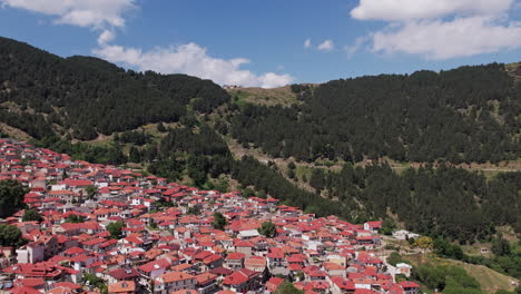 an aerial view of the livadi village located at mount olympus