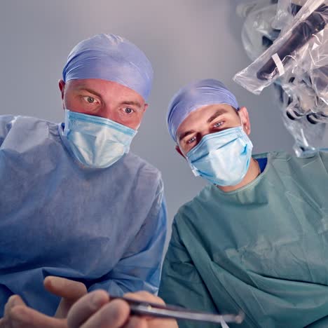 bottom view of surgeons on operation