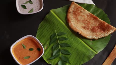 masala dosa is a south indian meal served with sambhar and coconut chutney