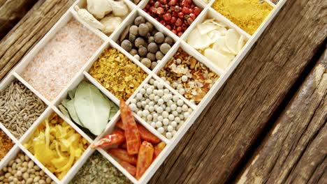 Various-spices-in-a-tray-4k