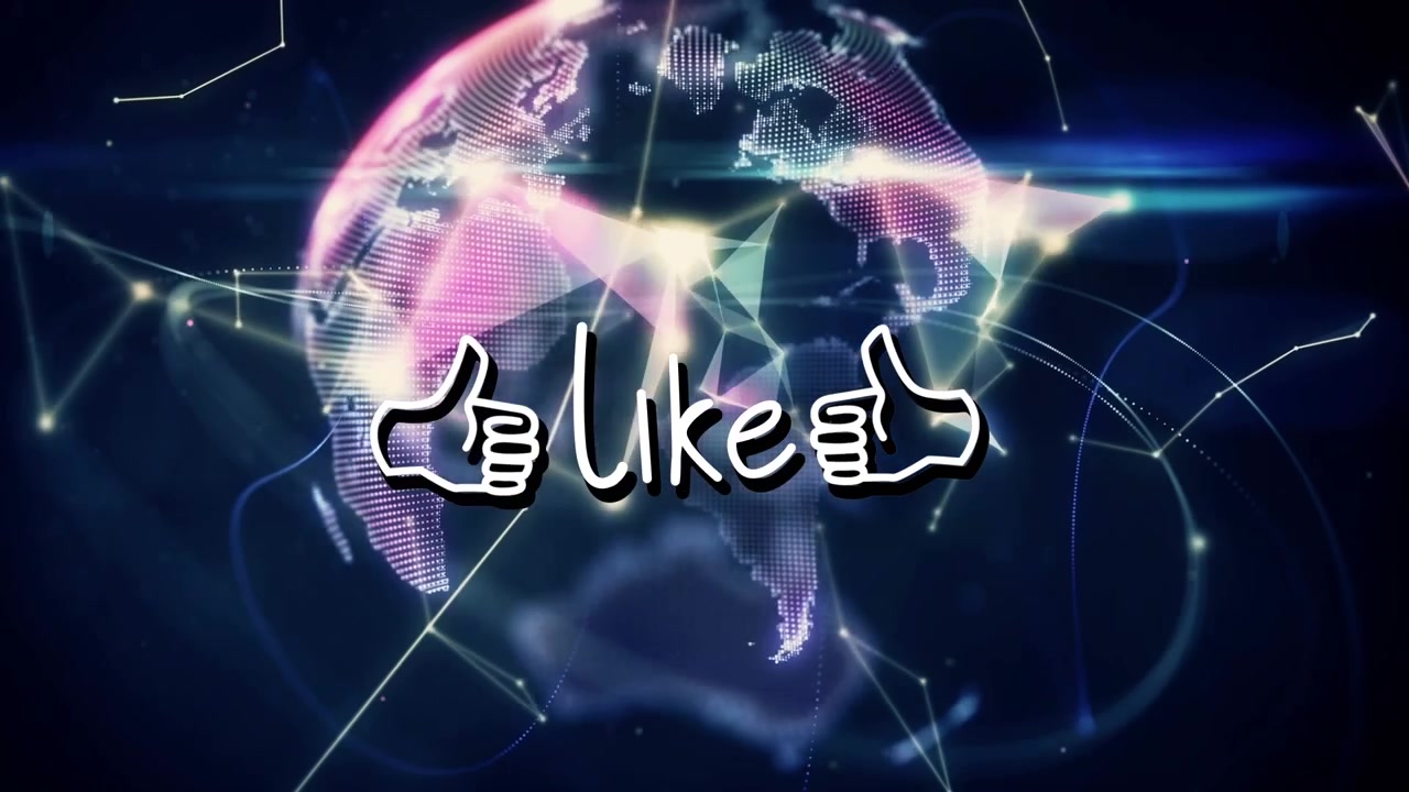ภาพเคลื่อนไหวของข้อความ "Like" เหนือลูกโลก