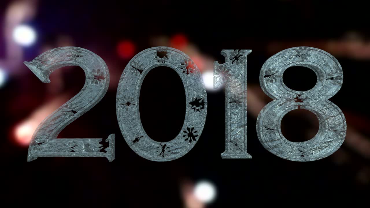 New Year 2018 Ice Text