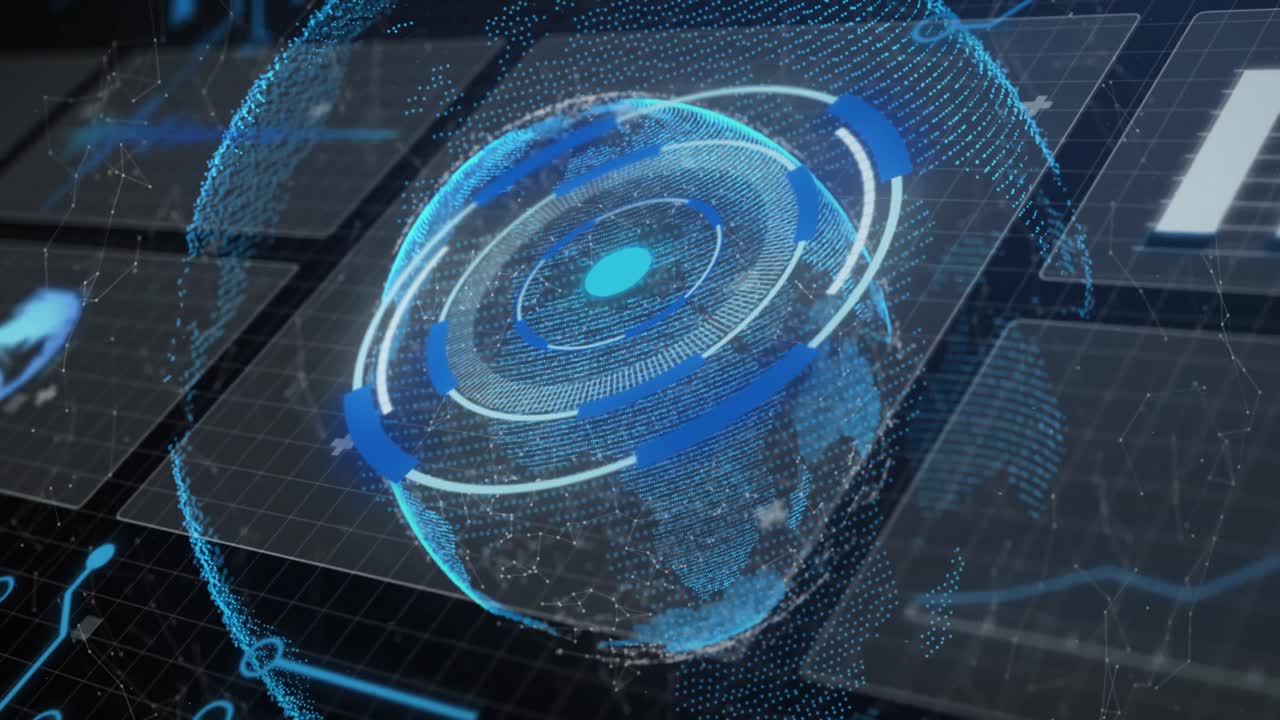 디지털 데이터 처리 및 전 세계 범위의 애니메이션