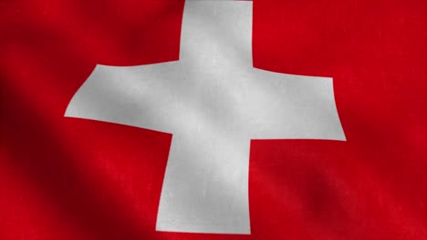 switzerland flag waving in the wind. 4k