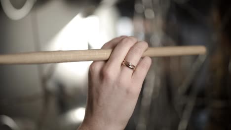 woman playing drums