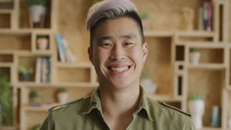 close up portrait of young asian man looking serious wearing stylish fashion trendy hairstyle handsome male student confident individual