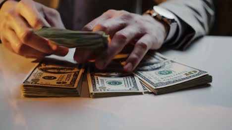 businessman counting money