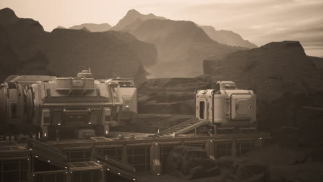 base futurista en un planeta alienígena desolado