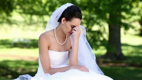 upset bride crying