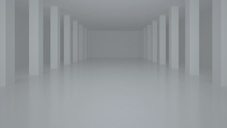 Animation of green glowing hexagon over white modern interiors