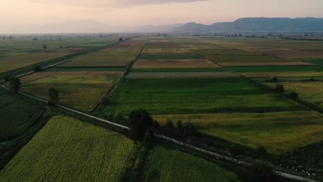 Aerial-pull-back-over-harvested-fields-in-the-countryside