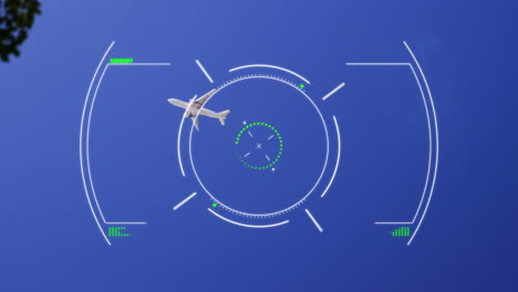 animation of air traffic control system with aeroplane in background