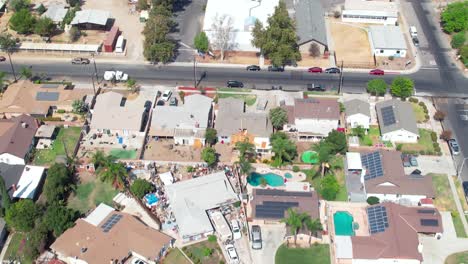 santa clarita, aerial view of middle class neighborhood