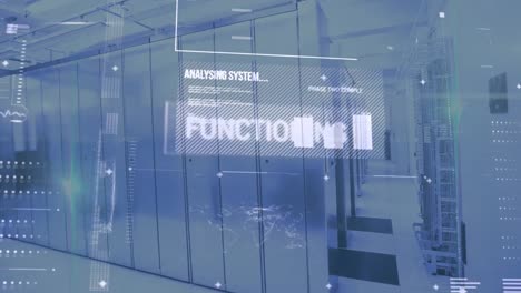 animación del procesamiento de datos en la sala de servidores