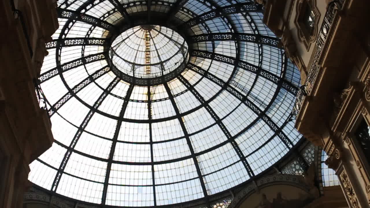 Glass Ceiling Dome in Fashion District Milan Italy