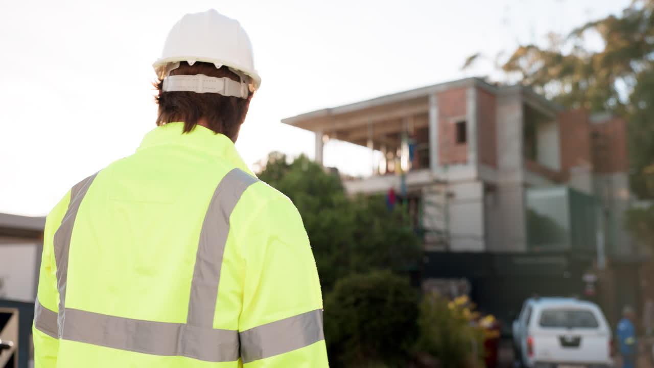 Man, construction worker and maintenance