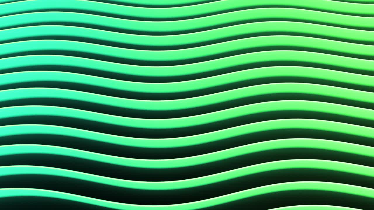 Abstract color horizontal waves 3d shapes set of different color animation. 4k looping footage.