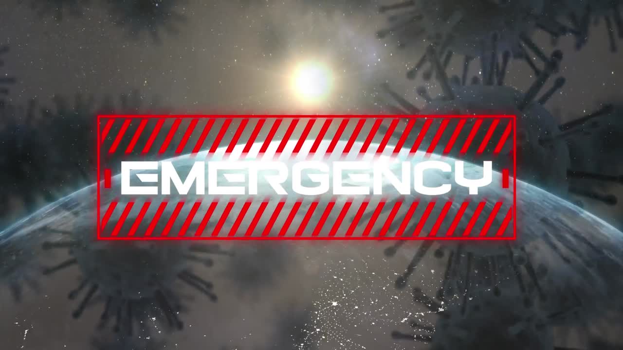 células covid-19 y texto de emergencia contra el giro del globo