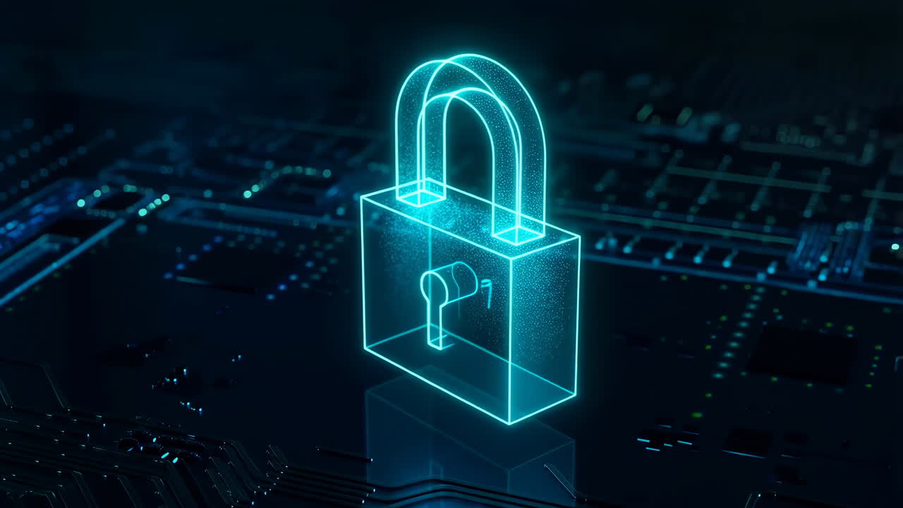 Digital Security Padlock on Circuit Board