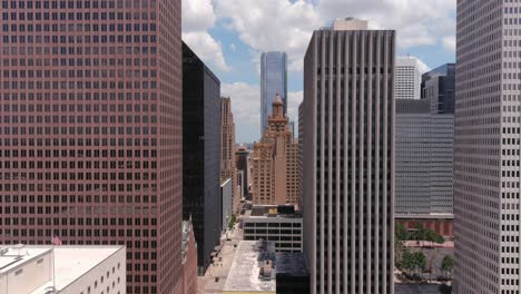 aerial of buildings in downtown houston