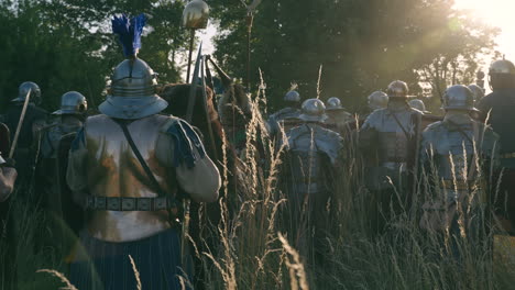 roman soldiers in historical reenactment