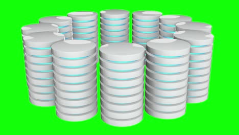 disco duro de servidor futurista y bloque de base de datos o célula de batería. alojamiento web o concepto de computación en la nube.