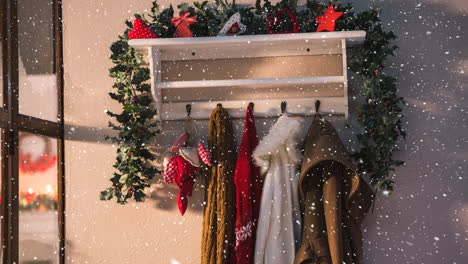 falling snow with christmas home coats