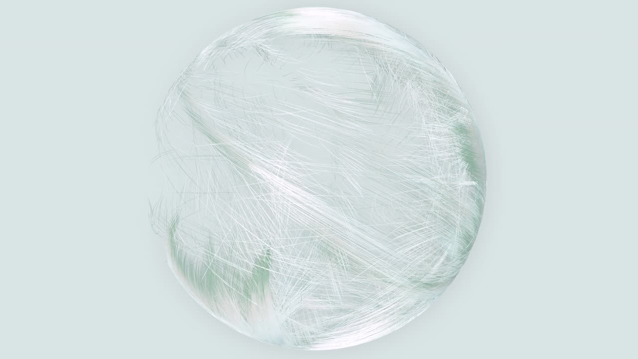 아름다운 유동적인 머리카락, 역동적인 선 또는 시 줄을 가진 사랑스러운 밝은 3d 구.