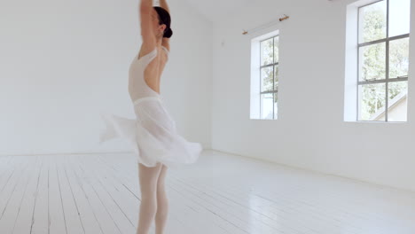 Ballet-woman-spinning-dance-in-studio-for-creative