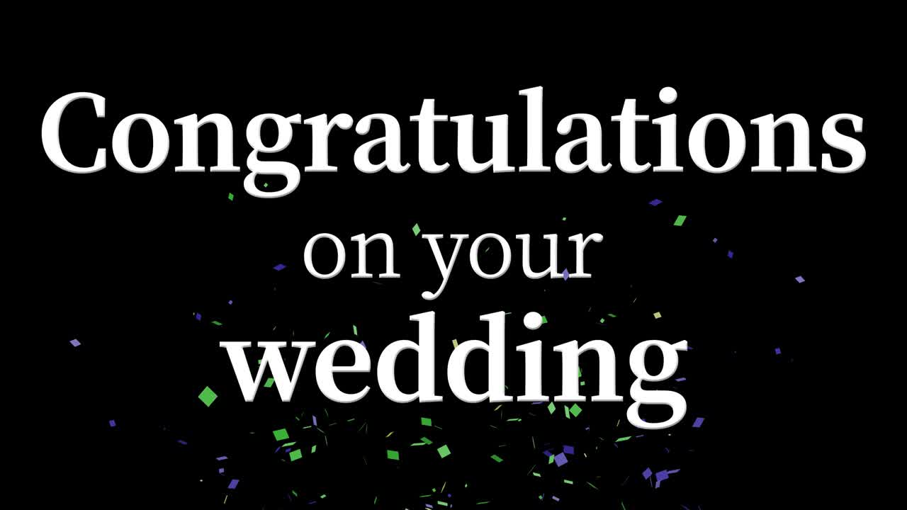 Congratulations on your wedding message text animation motion graphics