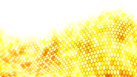 yellow electric lightning honeycomb background. glowing electric hexagon with shining light. business technology loop animation.
