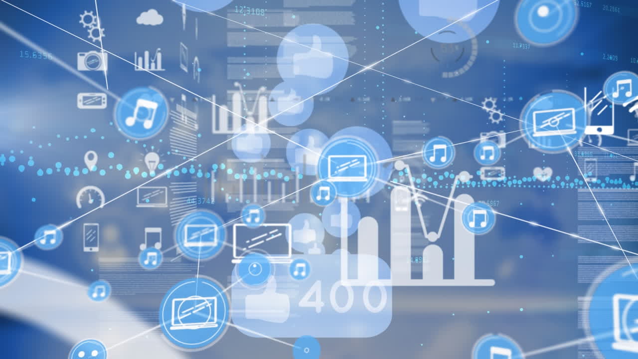 데이터 프로세싱을 통한 연결 네트워크의 애니메이션