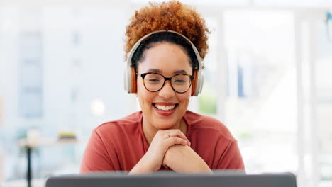 Laptop,-talking-and-woman-on-video-call