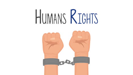 human rights animation with handcuffed hands