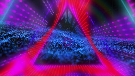 neon triangle and particle effects animation with vibrant colors and dynamic lights