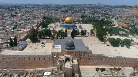 ciudad antigua de jerusalem cúpula de la roca, aérea