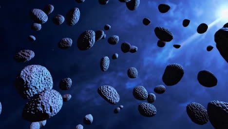 asteroid field in space