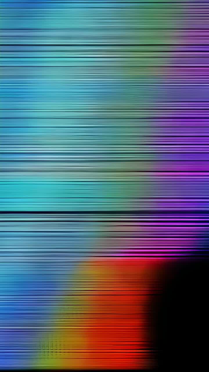 Vertical video: Shifting color bar after frame shifts on screen, showing scanlines creating glitch
