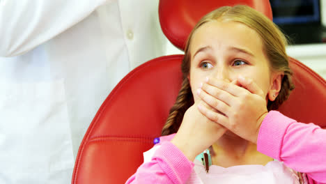 young patient scared during a dental check-up