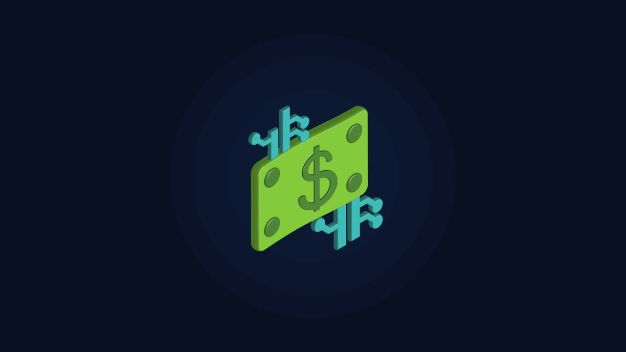 Penge, dollars, finansielle sedler animation
