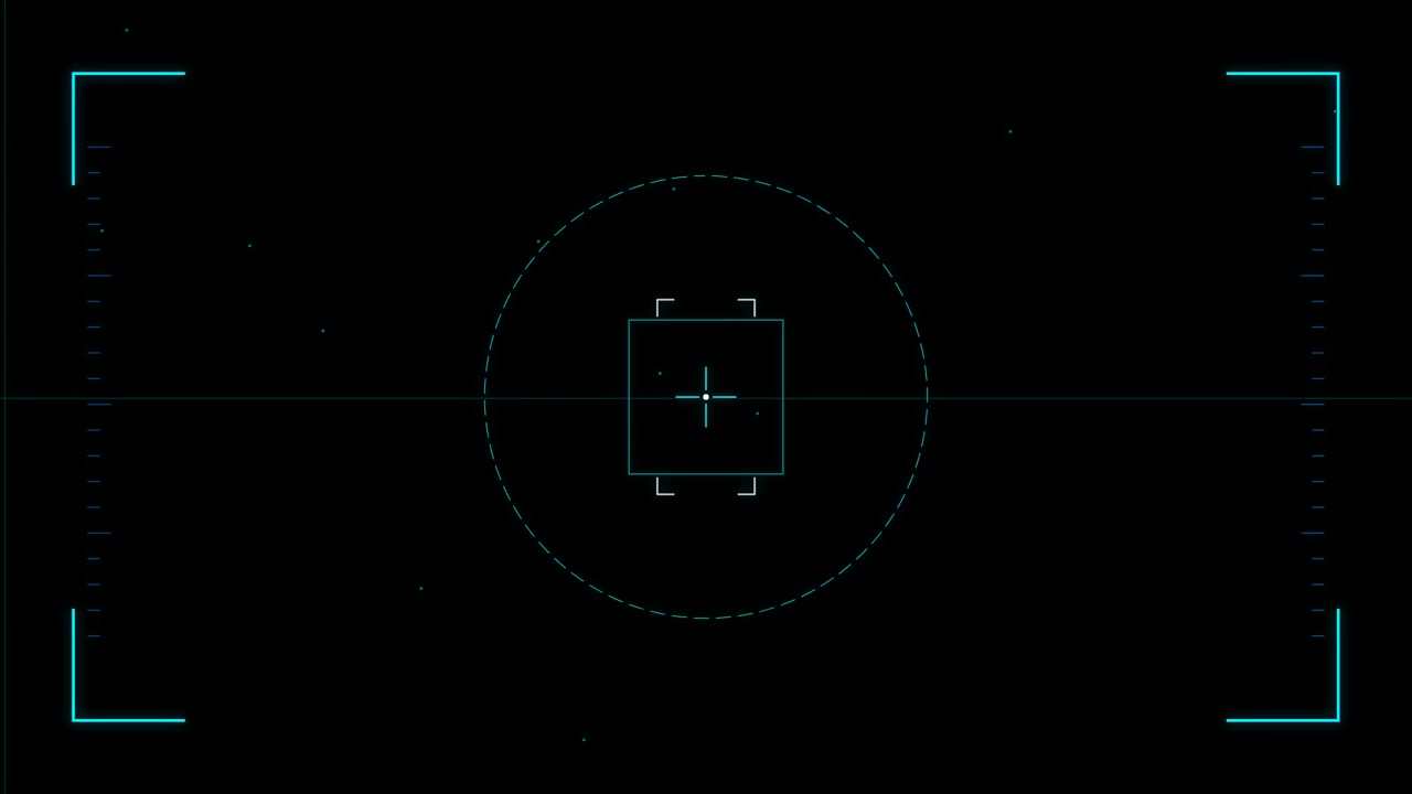 Digital HUD Camera Viewfinder Overlay with Scanning Motion