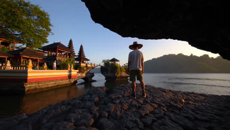 temple in bali at sunset