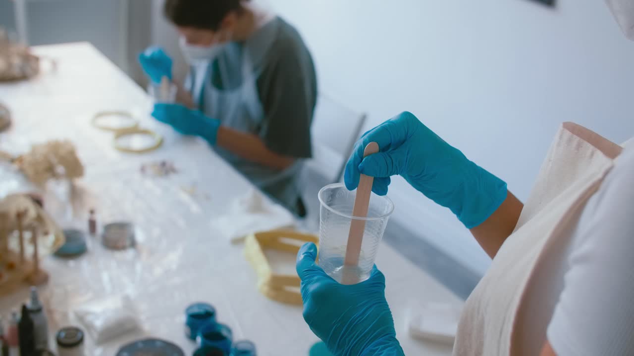 Resin Art Class in Progress