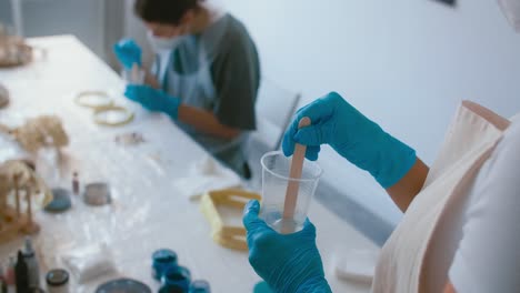 resin art class in progress
