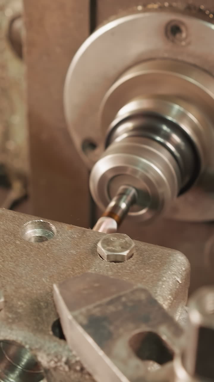 primer plano de las manos del maquinista que opera la palanca y los botones de las máquinas industriales