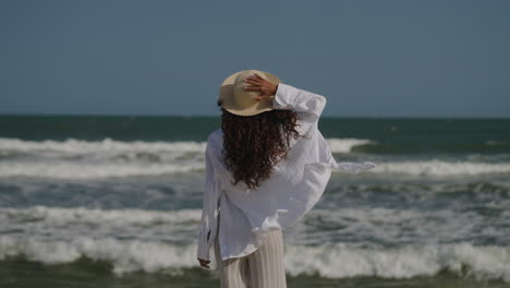 happy woman enjoying sunny day