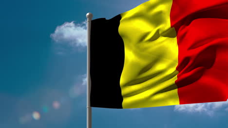 belgium national flag waving on flagpole