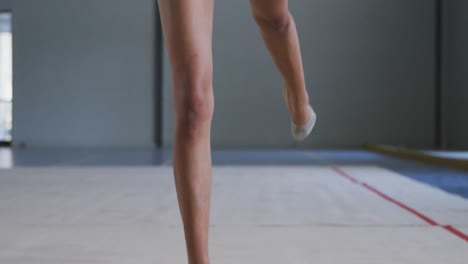 female gymnast performing at sports hall