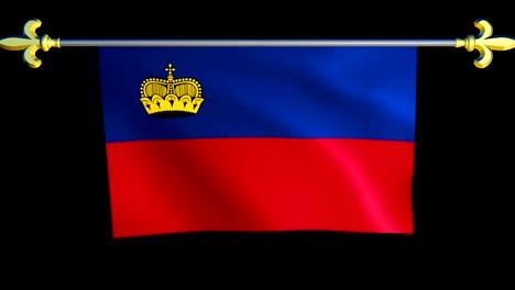 large looping animated flag of liechtenstein